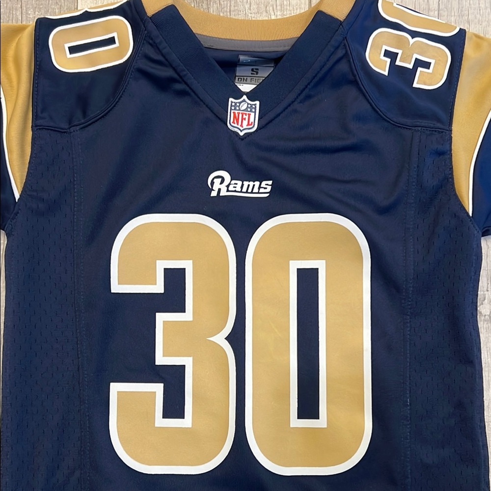 Nike On Field NFL Football Los Angeles Rams‎ Jersey Blue Todd Gurley II Kids S